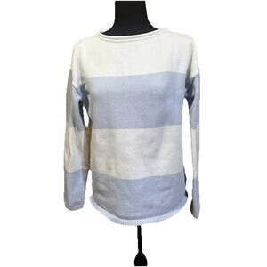 Polo Ralph Lauren Women’s Cotton Striped Roll-Neck Sweater Size M Blue Fisherman